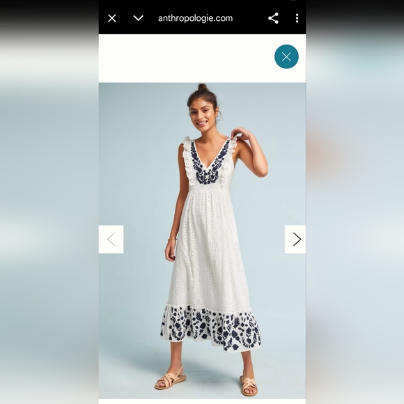 Embroidered Eyelet Midi Dress by Allison New York Anthropologie - Picture 9 of 9